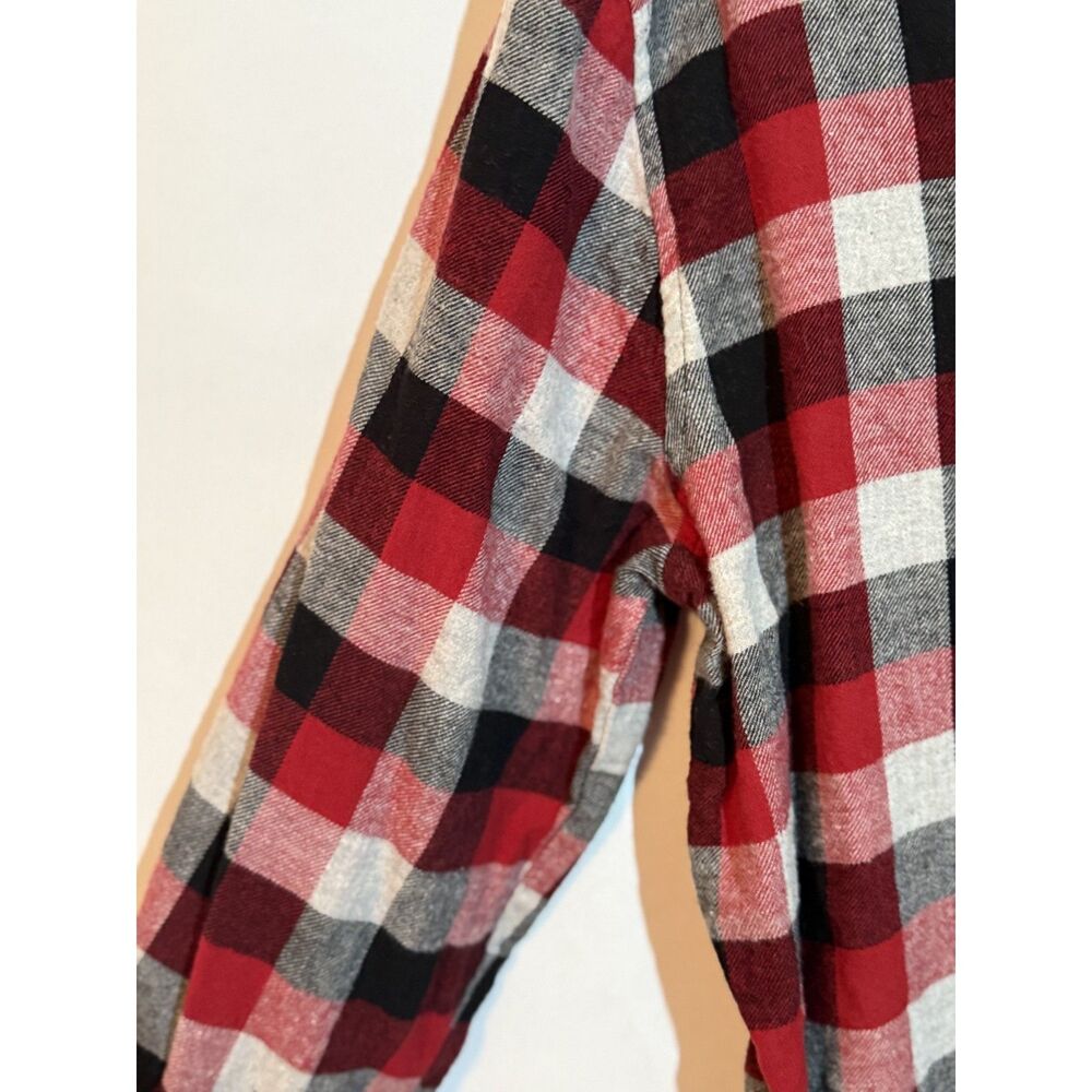 Hanes plaid pajama button up top